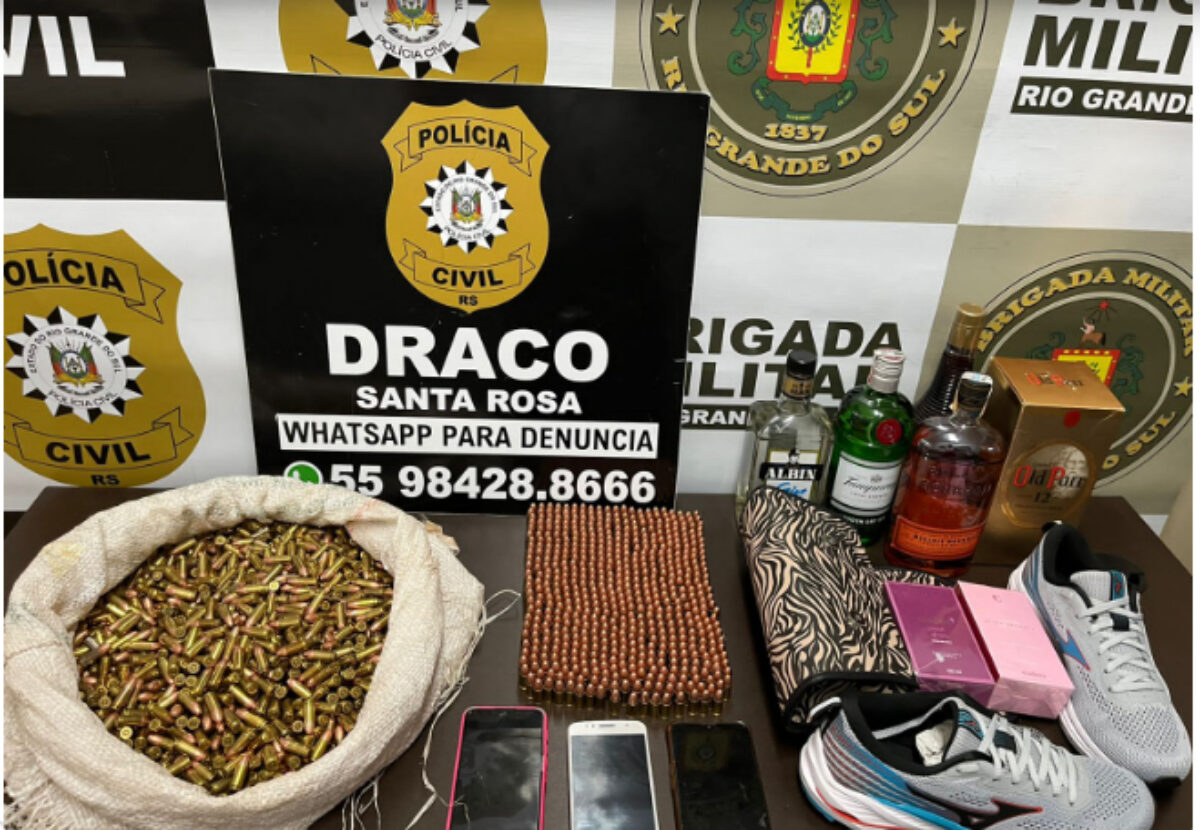 Polícia de Santa Rosa prende homem com 2.500 munições calibre 9mm Polícia de Santa Rosa prende homem com 2.500 munições calibre 9mm