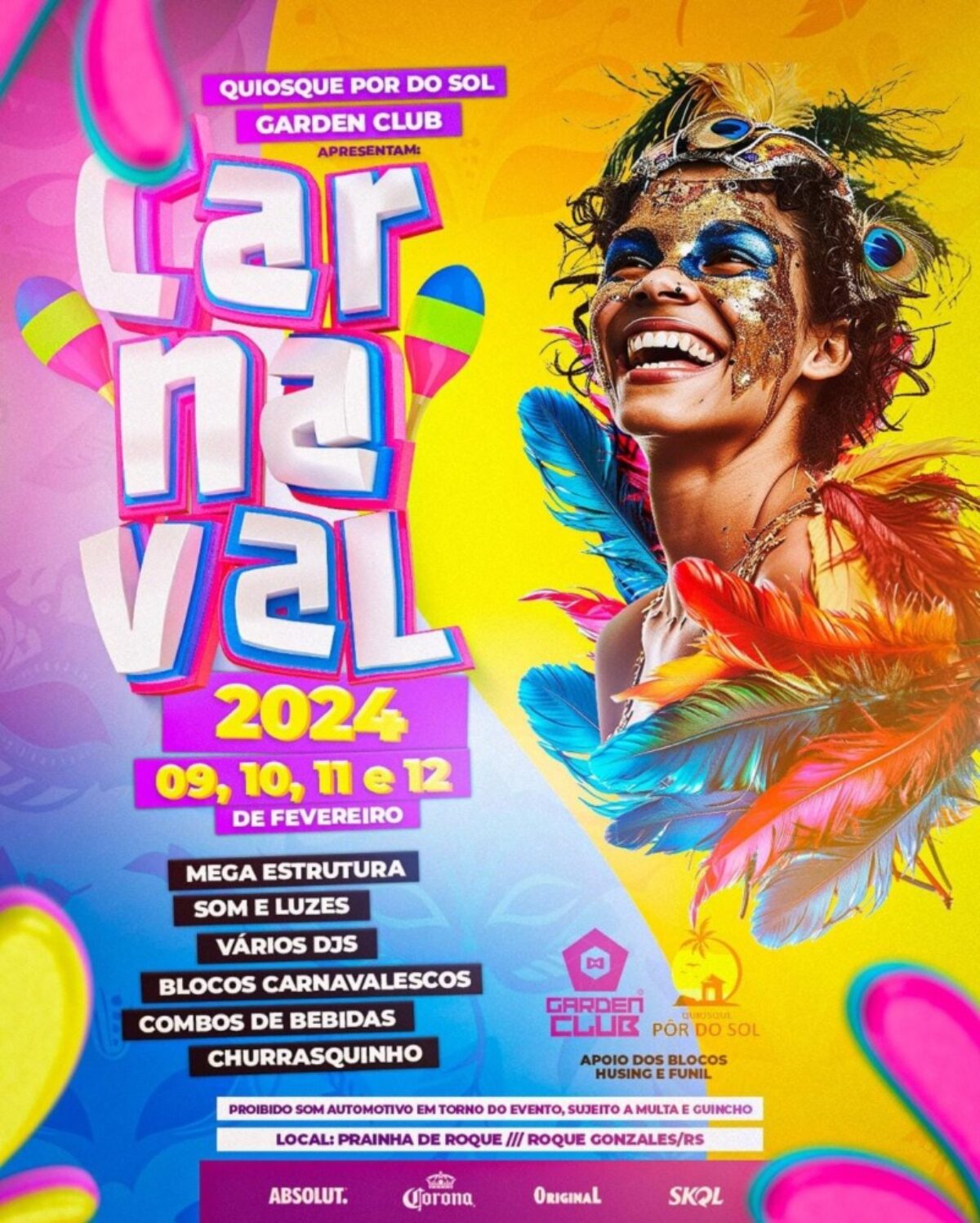 Prainha de Roque Gonzales terá festa de carnaval dos dias 9 a 12 de fevereiro Prainha de Roque Gonzales terá festa de carnaval dos dias 9 a 12 de fevereiro