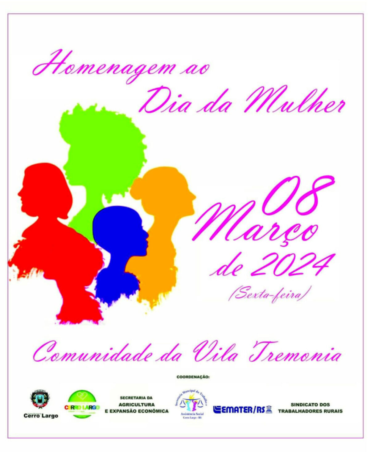 Tremônia será sede de evento comemorativo  ao Dia da Mulher em Cerro Largo