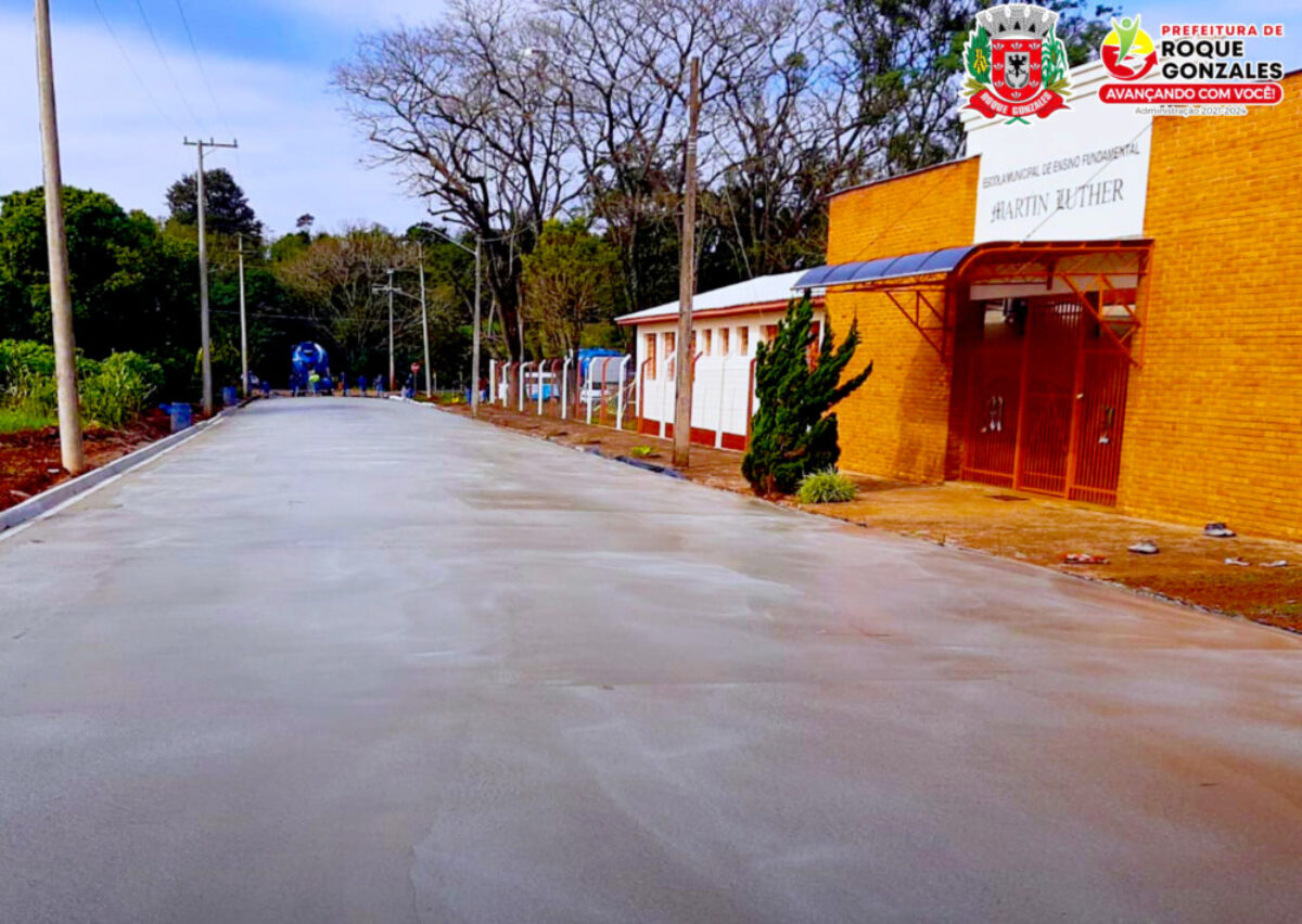 Roque Gonzales investe em infraestrutura com vias pavimentadas com concreto usinado