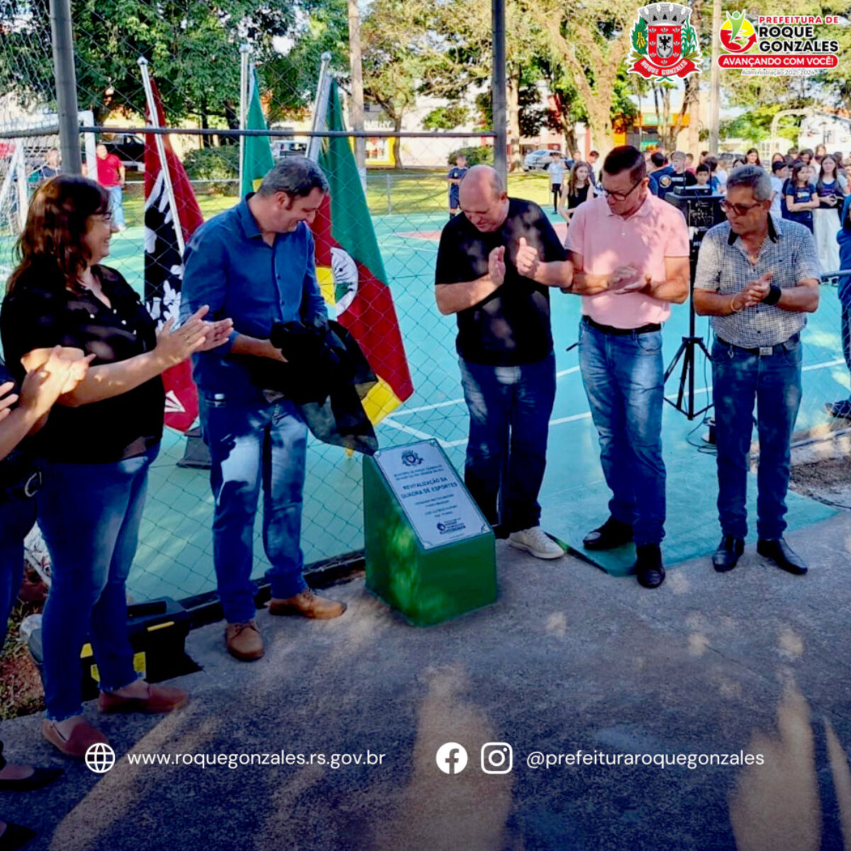 Administração Municipal de Roque Gonzales realiza a entrega da quadra de esportes revitalizada Administração Municipal de Roque Gonzales realiza a entrega da quadra de esportes revitalizada