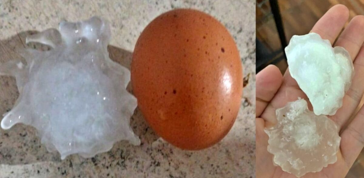 Cacequi registra granizo do tamanho de um ovo