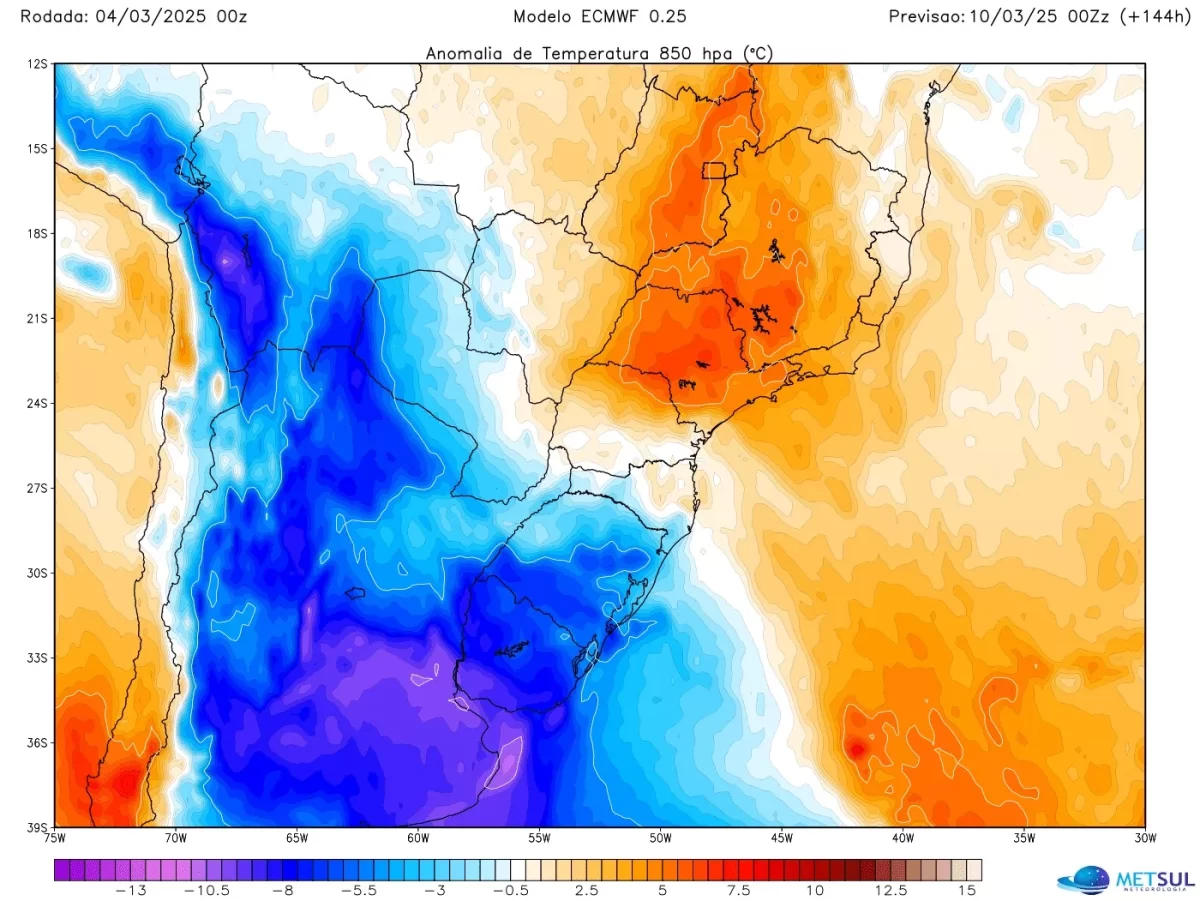 Frente fria que acabará com a onda de calor no RS já tem data para chegar