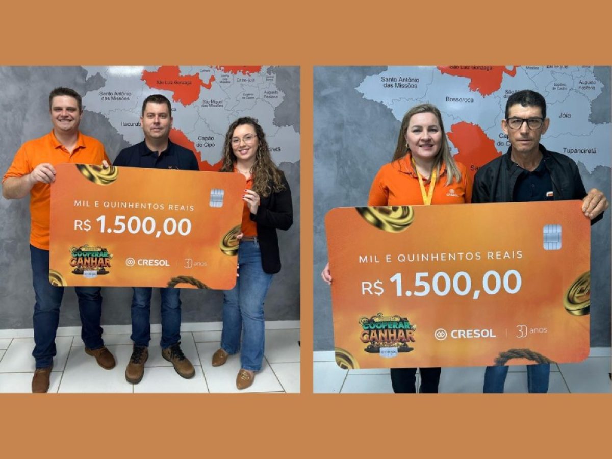 Cresol Missões Fronteira RS realiza entrega dos prêmios do primeiro sorteio da campanha “Cooperar é Ganhar”
