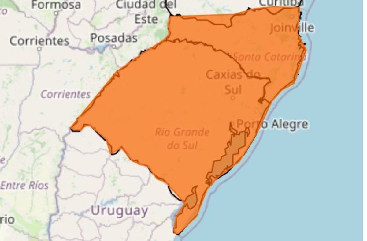 INMET emite alerta de perigo para tempestade, para todo Rio Grande do Sul