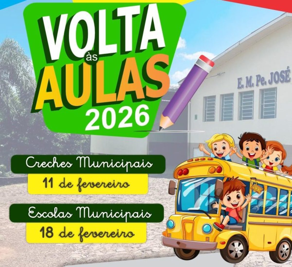 Aulas nas EMEIS de Cerro Largo iniciam no dia 11 de fevereiro